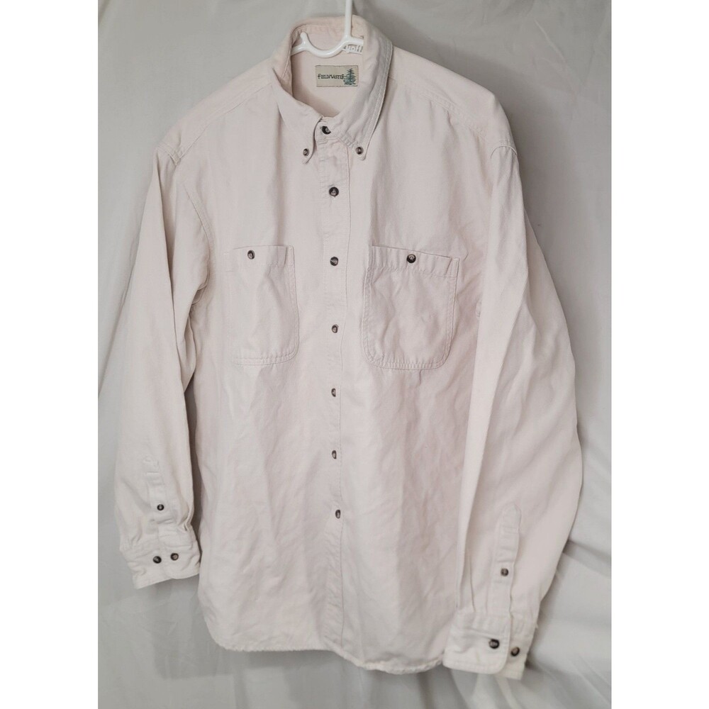Vintage Field Master Mens Heavyweight Corduroy Plaid Long Sleeve Button Shirt